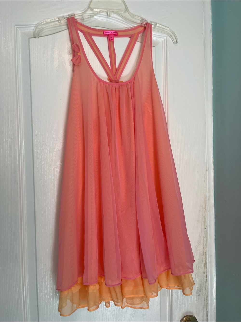 Vintage Betsey Johnson creamsicle layered nightie